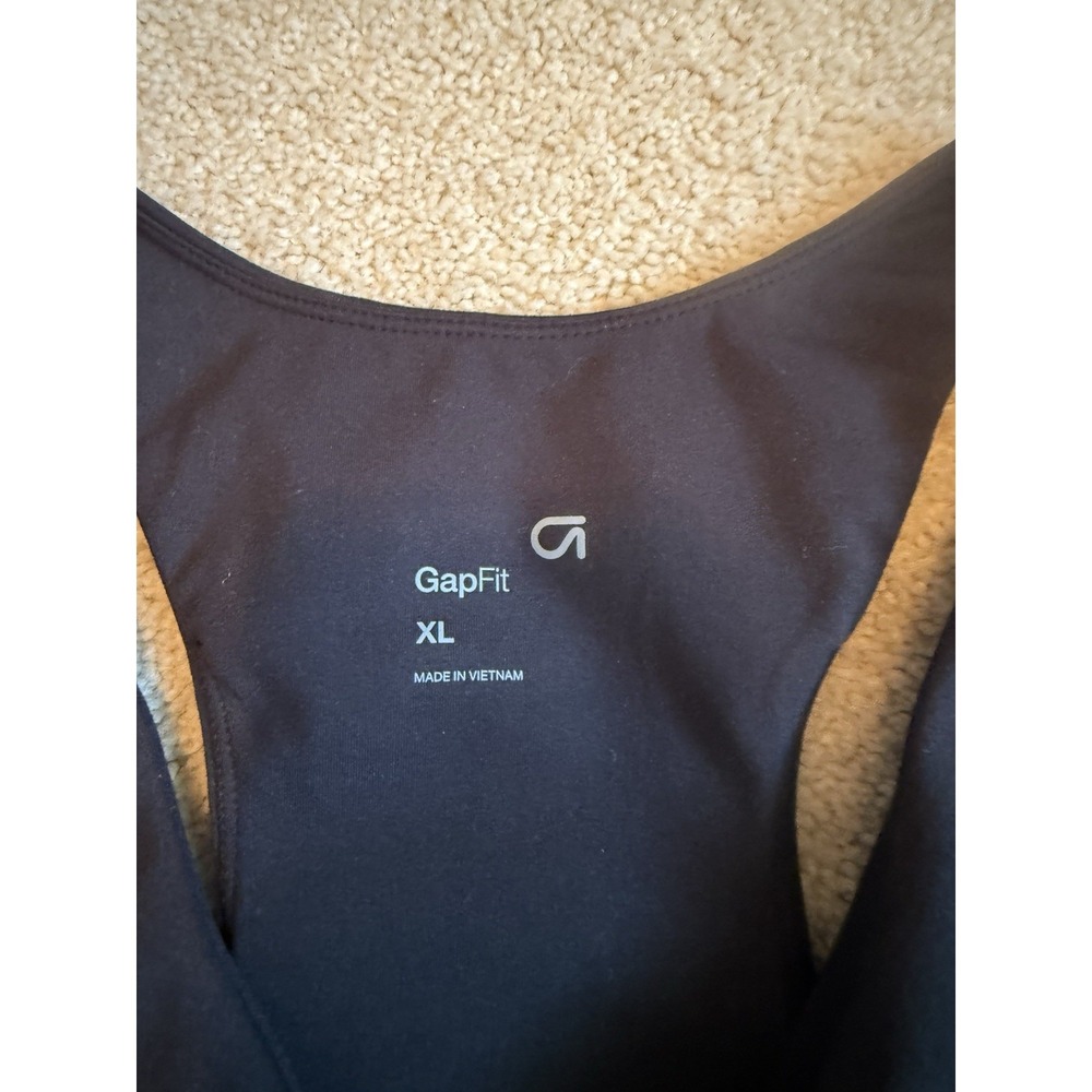 Gap Fit Sports Bra Women XL Black Racerback Wireless Soft Stretch Athletic Yoga - Picture 3 of 7